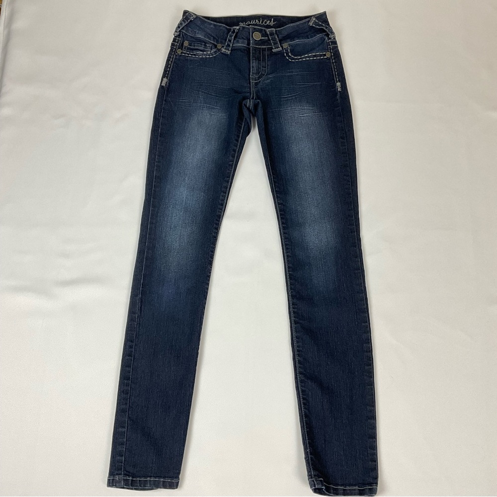 Maurices Womens S-R Small Regular dark blue stretchy skinny jeggings jeans